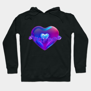 「クリスタルの心」Crystal Heart | Holographic Hoodie